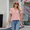 Женская весна и лето, новый круглый вырез, свободный рукав, шифоновая рубашка, топы женские