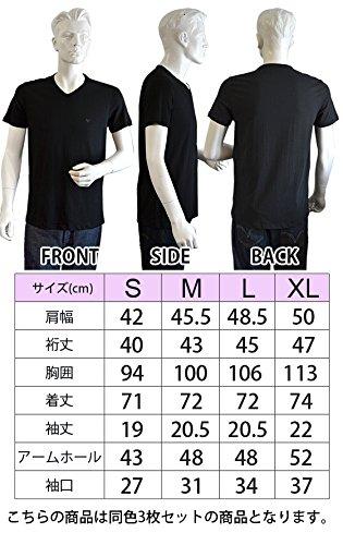 Emporio Armani Men's 3-Pack V-Neck T-Shirts, Size Small, 110856 CC722 21320 (Parallel Import)
