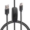 Зарядный кабель USB на Type C с выключателями питания для смартфонов, планшетов, клавиатур, вентиляторов и других гаджетов для домашнего офиса