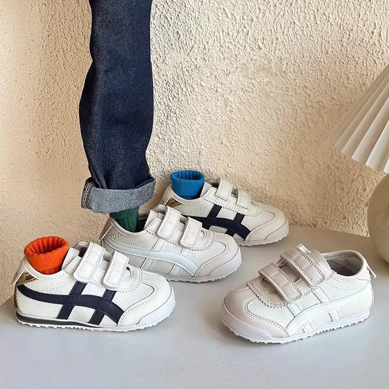 Youth style shoes Kids Casual Sneakers Boys Girls Low Top Slip-On Shoes With Velcro Breathable Synthetic Leather