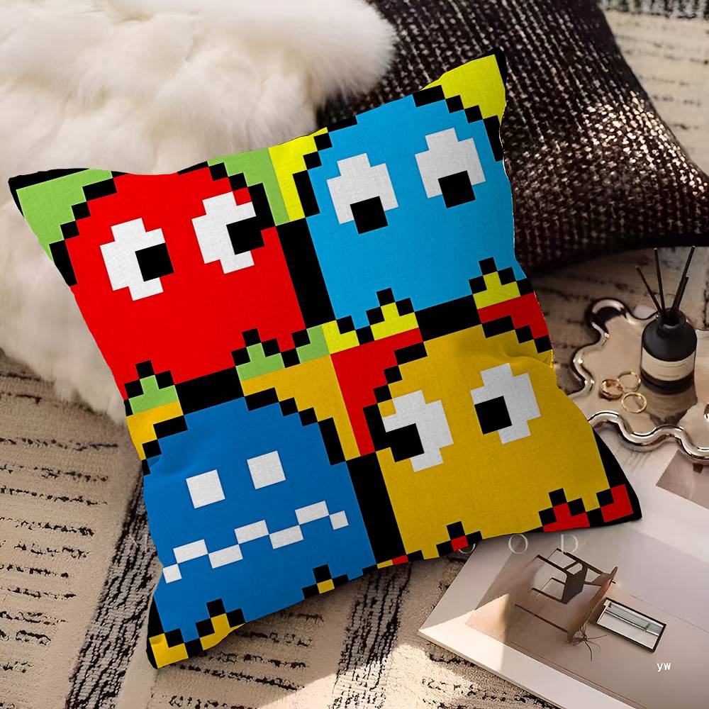 Игровой P-Pac M-Man Декоративная Подушка для Эстетики Комнаты Наволочка Домашний Декор Спальня Диван-Кровать Подушка для Дивана 45X45