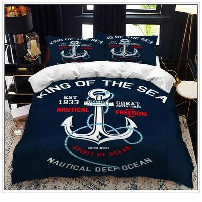 Комплект постельного белья Anchor Ocean Style, пододеяльник, односпальный, двуспальный, домашний текстиль с наволочкой для детей, мальчиков, домашний декор, мягкий пододеяльник