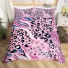 Leopard Print Duvet Cover Set King Size Colorful Cheetah Printed  2/3pcs Twin Bedding Set Africa Leopard Pattern for Girls Women