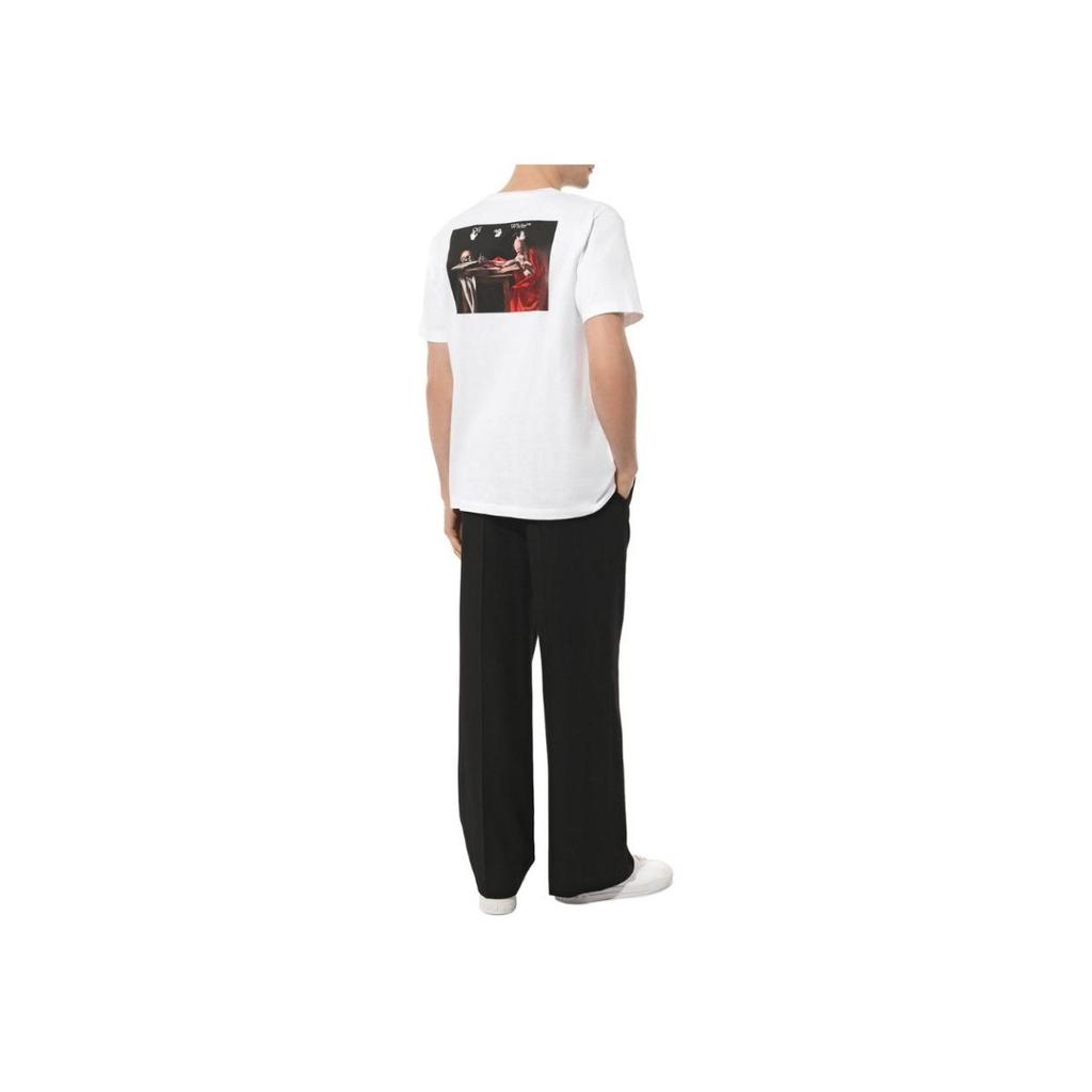 Off-White Caravaggio Paint Slim Tee White/Black Men Tops OMAA027C99JER0050110