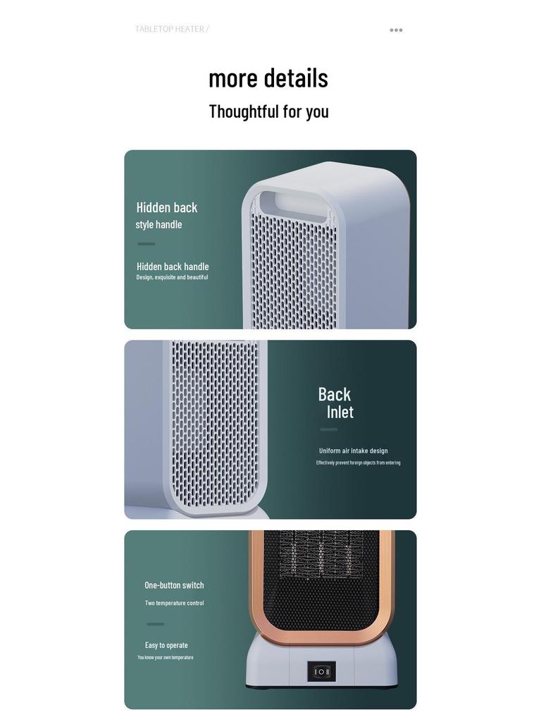 Компактный электрический обогреватель 1000 Вт для дома, офиса и общежития