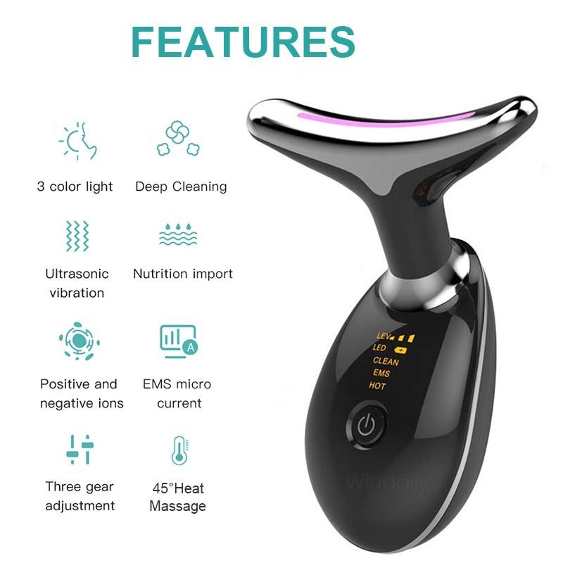 Anti Wrinkle Beauty Device LED Lights Photon Therapy Skin Tighten Portable Intense Pulsed Light Neck Face Wrinkle Remover