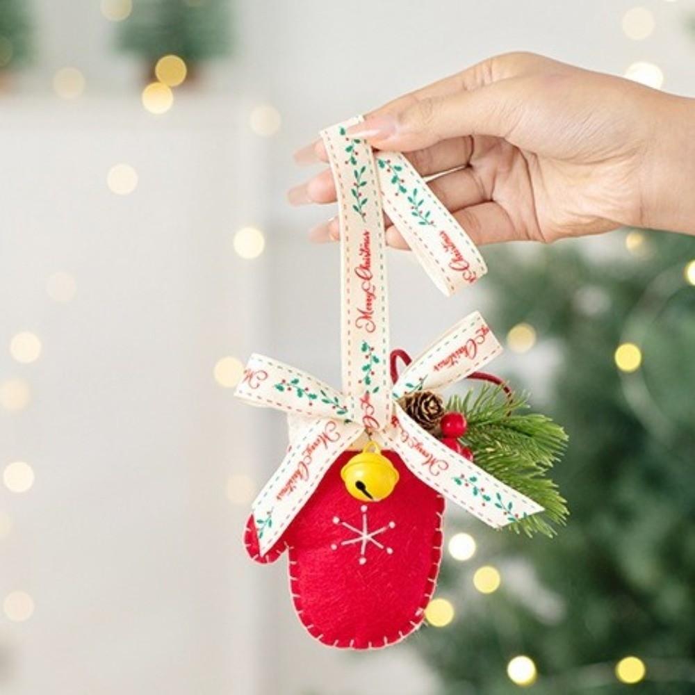 Retro Red Glove Bell Pendant Boots Holiday Tree Ornament Christmas Tree Hanging Decor