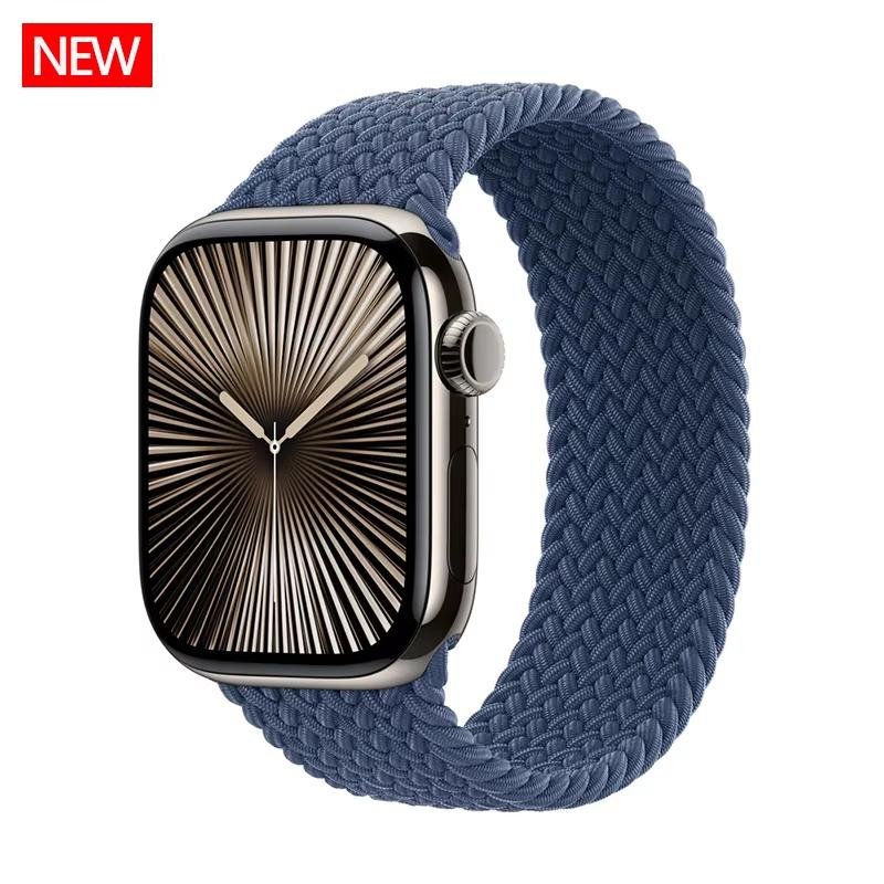 Ремешки Для Apple watch bands 44мм 45мм 40мм 41мм 49мм 46мм 42мм Плетеный Solo Loop Correa браслет iwatch Серии 11 10 9 7 8 SE 6