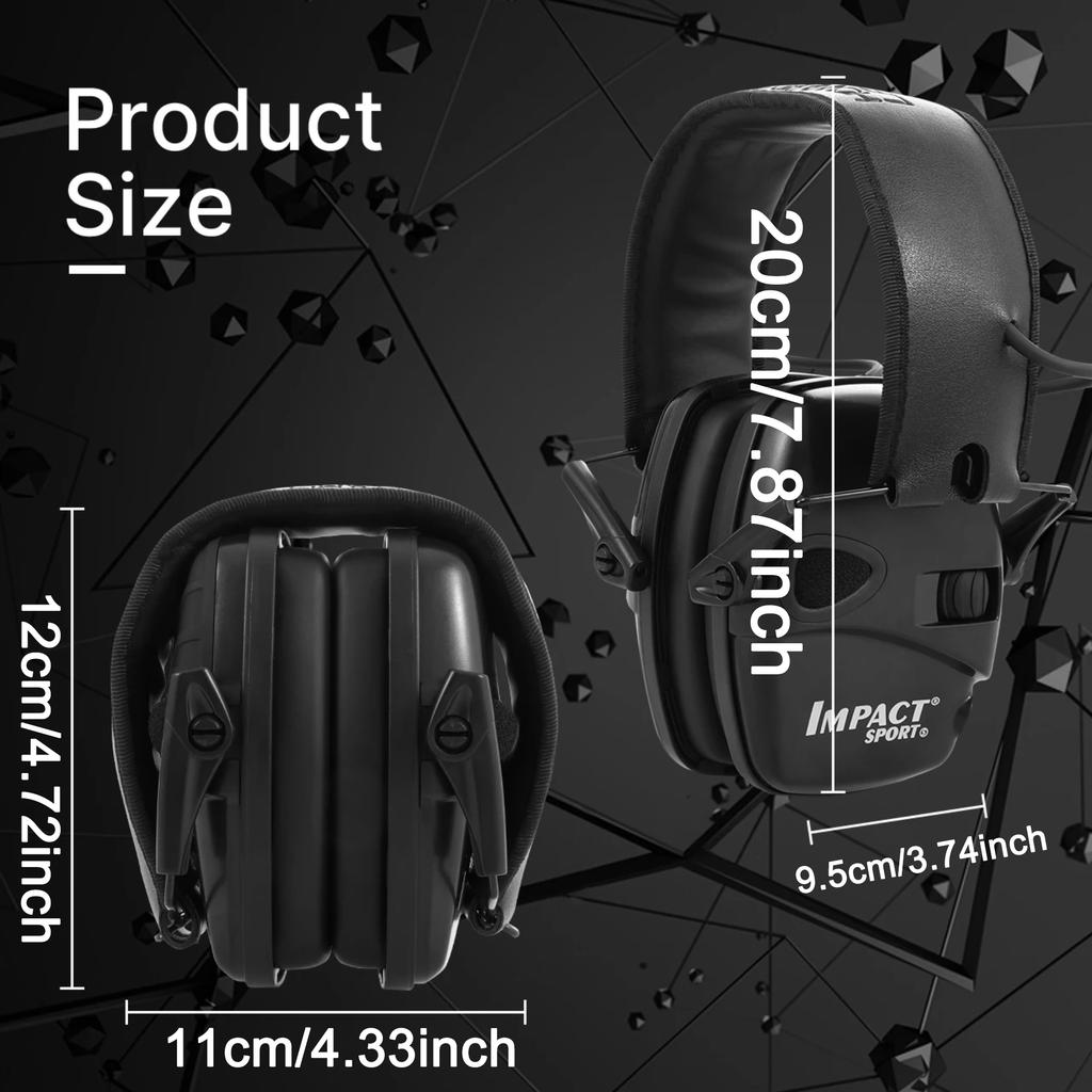 Professional Electronic Earmuffs NRR 23dB - Smart Noise Reduction & Sound Amplification Up To 82dB for Shooting/Hunting