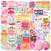 50 Pink Inspirational Words Inspirational Words Girl Heart Healing Wind Phrases English Stickers
