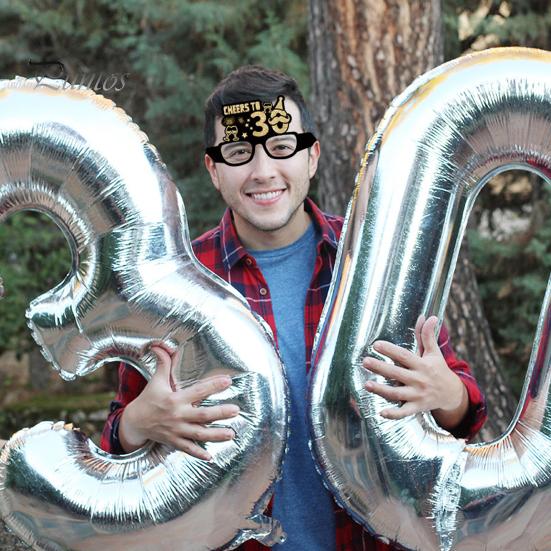 24 шт. бумажные очки, украшения для очков на день рождения, 18, 21, 30, 40, 50, 60, 70-летие, реквизит для фотосессии, очки унисекс