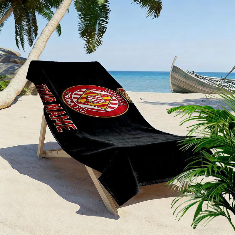 Girona F.C. Print Beach Towel, Large Soft Quick Dry Towel for Beach Camping Swimming