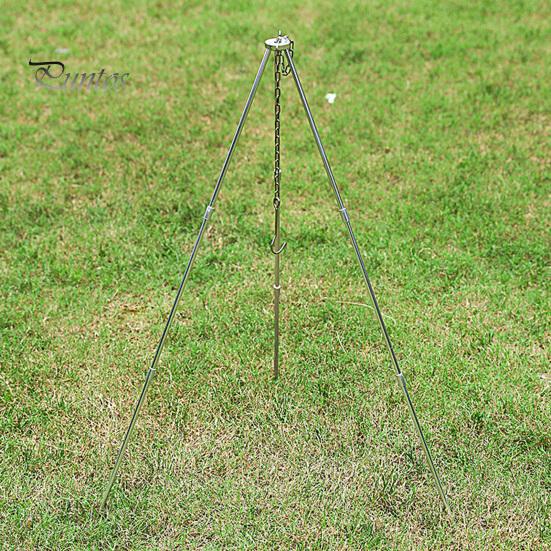 Кемпинговый штатив, набор подставок для приготовления пищи с регулируемой подвесной цепью, сверхмощный кронштейн для горшка из алюминиевого сплава с портативной сумкой для хранения, устойчивая к ржавчине подставка для