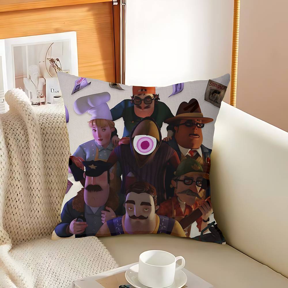 Popular Horror Game H-Hello N-Neighbor 2 Pillow Cover Sofa Cushion Cover Home Room Decoration Children Gift