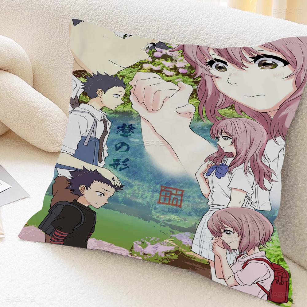 Подушка для сна A Silent Voice Подушка с аниме Подушка для дивана Подушка для изголовья кровати Чехол для подушки Чехол для подушки 45x45 см Модный
