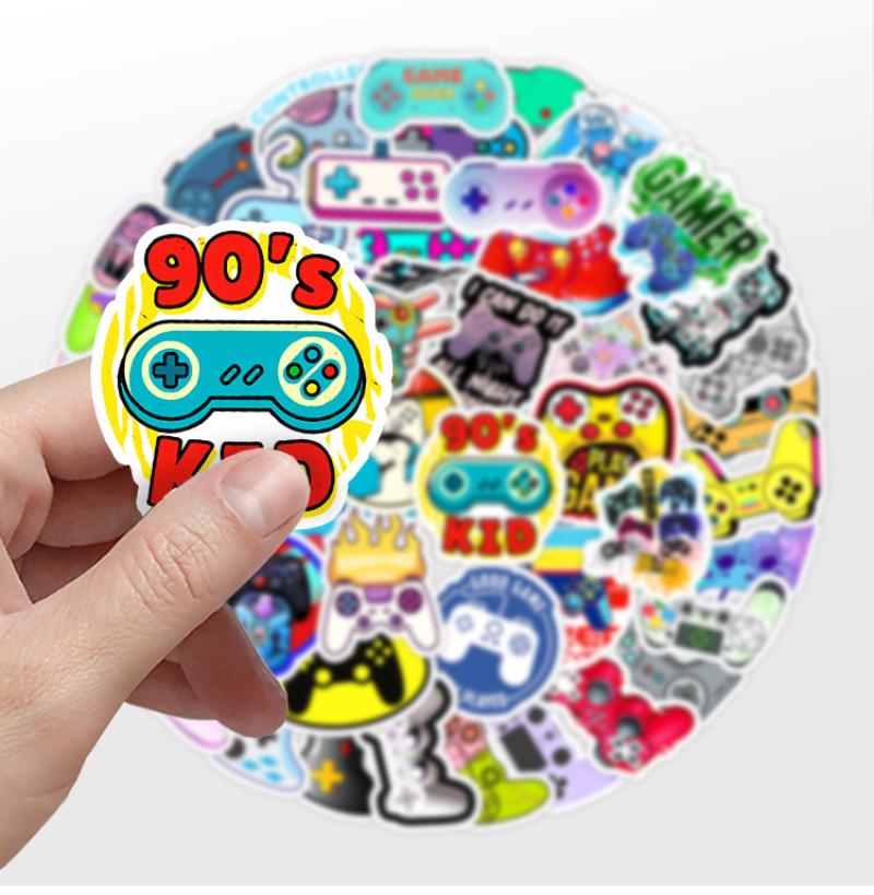 50 шт. Наклейки с изображением игровых контроллеров для DIY, украшение для ноутбука, скейтборда, телефона, бутылки для воды, гитары, автомобиля, чемодана
