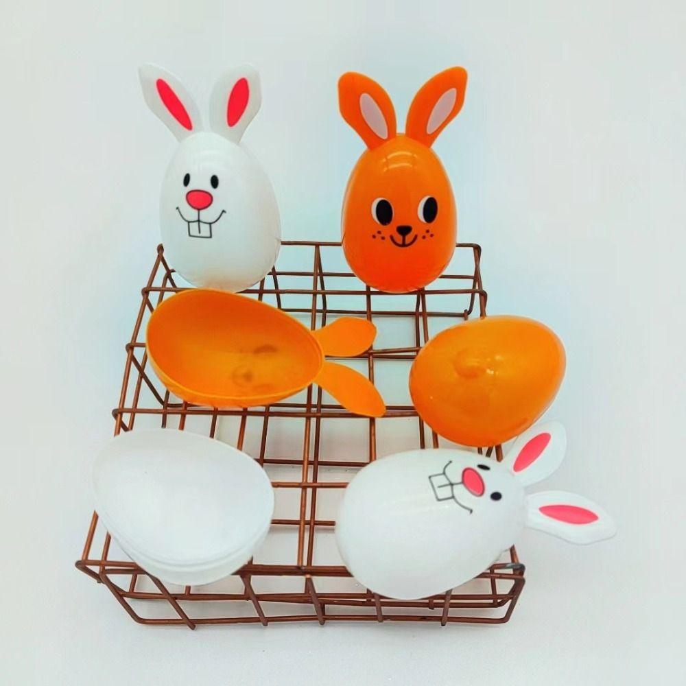 6Pcs Party Supplies Fillable Easter Eggs Favors Happy Easter Openable Egg Toys Plastic Easter Egg