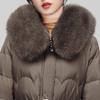 Xue Zhong Fei Women's Long Fox Fur Hooded Down Jacket