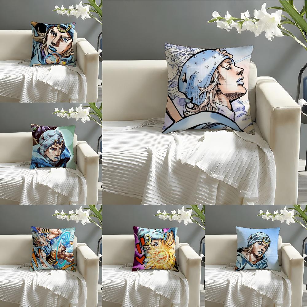 Jonathan Joestar Pillow Case Natural Linen Organic Fabric DoubleSided Printing Sofa Home Decor Cushion Cover