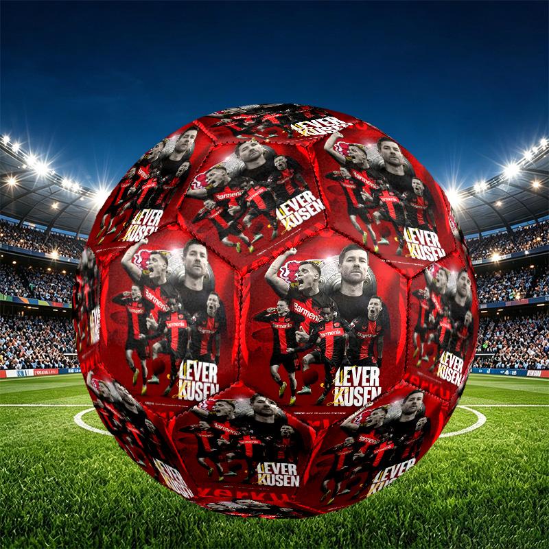 Bayer 04 Leverkusen Print Size 5 Soccer Ball, PU Wear Resistant Football for Match Training and Daily Practice, Birthday Gift for Soccer Fans