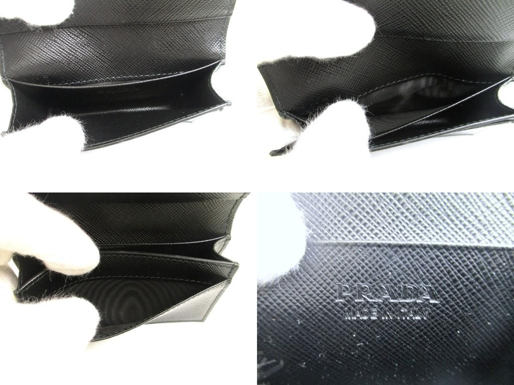 Оригинальный черный кожаный картхолдер PRADA Saffiano #a929 Восстановленный