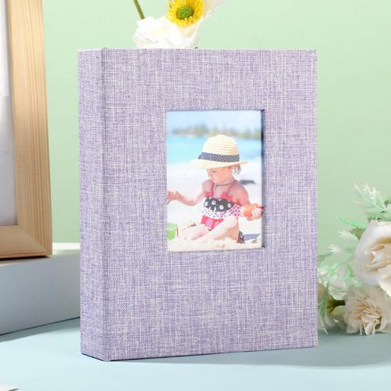 Slip-in Photo Album Linen Cover 28 Pages 56 Pockets 4x6-Inch Wedding Travel Baby Shower Kids Family Anniversary Picture Collection Book