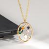 Позолоченные 18-каратные ожерелья со знаками зодиака для девочек и женщин, 12 созвездий, ожерелье с камнем, цветное циркониевое полое ожерелье для влюбленных, изысканные ювелирные изделия, подарки