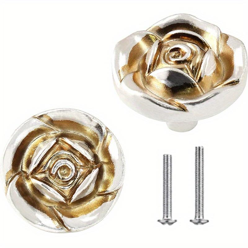 5 штук ручек-роз из античного серебра из цинкового сплава, винтажные ручки для ящиков комода/шкафа для шкафов и предметов для дома, сделанных своими руками