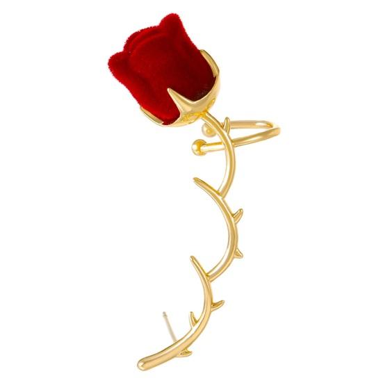 Rose Flower Ear Cuff Non-Piercing Ear Bone Clip Creative Lightweight