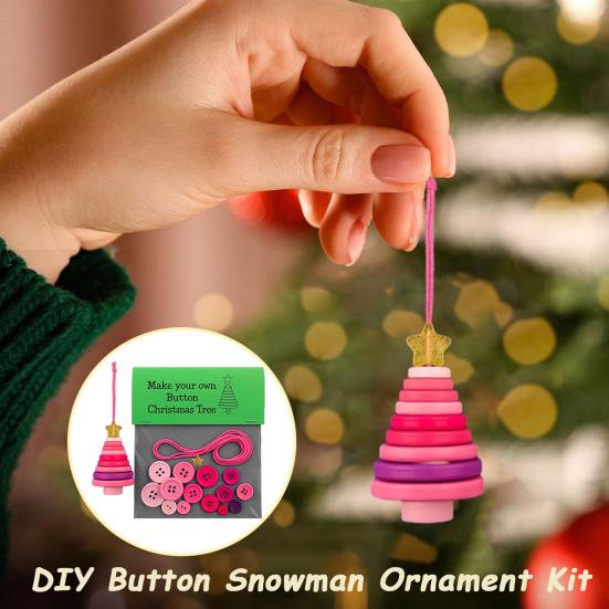 Сделай сам Рождественское украшение из пуговиц Пуговичный снеговик Набор для украшения рождественской елки