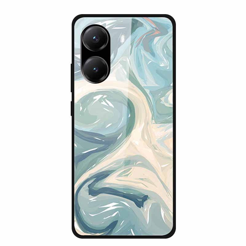 Закаленное Стекло Чехол для Poco X7 Pro Задняя Крышка ПК Жесткие Ударопрочные Чехлы для Xiaomi PocoX7 Pro Funda Мраморная Текстура Модный Coque