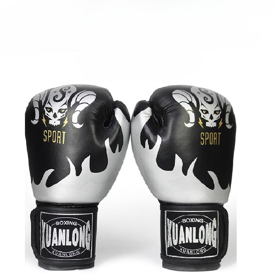 Personality Skull MMA Boxing Gloves for Men Adult Kick Boxing Gloves Boys Sanda Fighting Punching Gloves Muay Thai Mitten