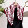 2025 New Summer Women Paisley 70x70cm Square Scarf Print Comfort Shade Imitation Silk Scarf Travel Scarves Bandana Hair Tie Band