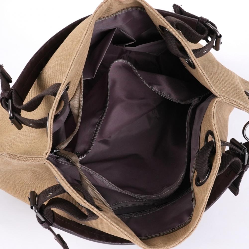 Винтажная холщовая большая сумка, сумка-хобо на плечо в стиле ретро, ​​женская повседневная ручная сумка, сумка через плечо для поездок на работу