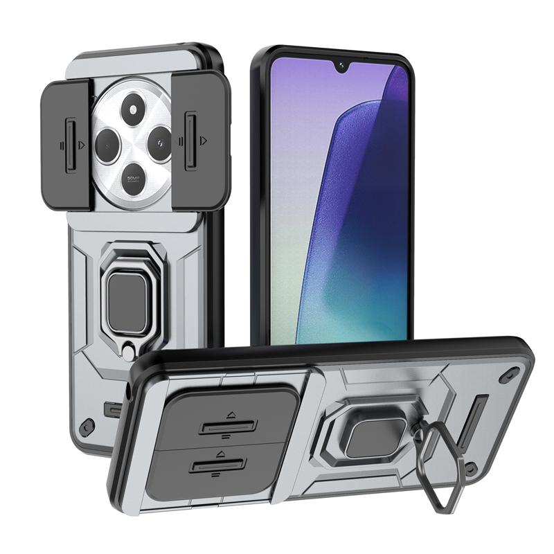 Для Xiaomi Poco C75 Чехол Крышка Poco C75 Capas Бампер для телефона Задняя Противоударная Сдвижная Защитное кольцо для объектива Держатель Fundas Poco C75 C 75