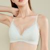 Французское кружевное нижнее белье с треугольными чашками для девочек без стального кольца, летний тонкий бюстгальтер, собранный бюстгальтер с фиксированной чашкой