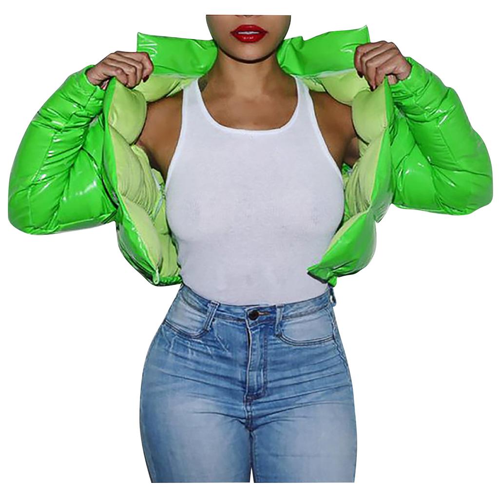 Модный женский однотонный стоячий воротник кардиган верхняя одежда пуховик стеганое пальто