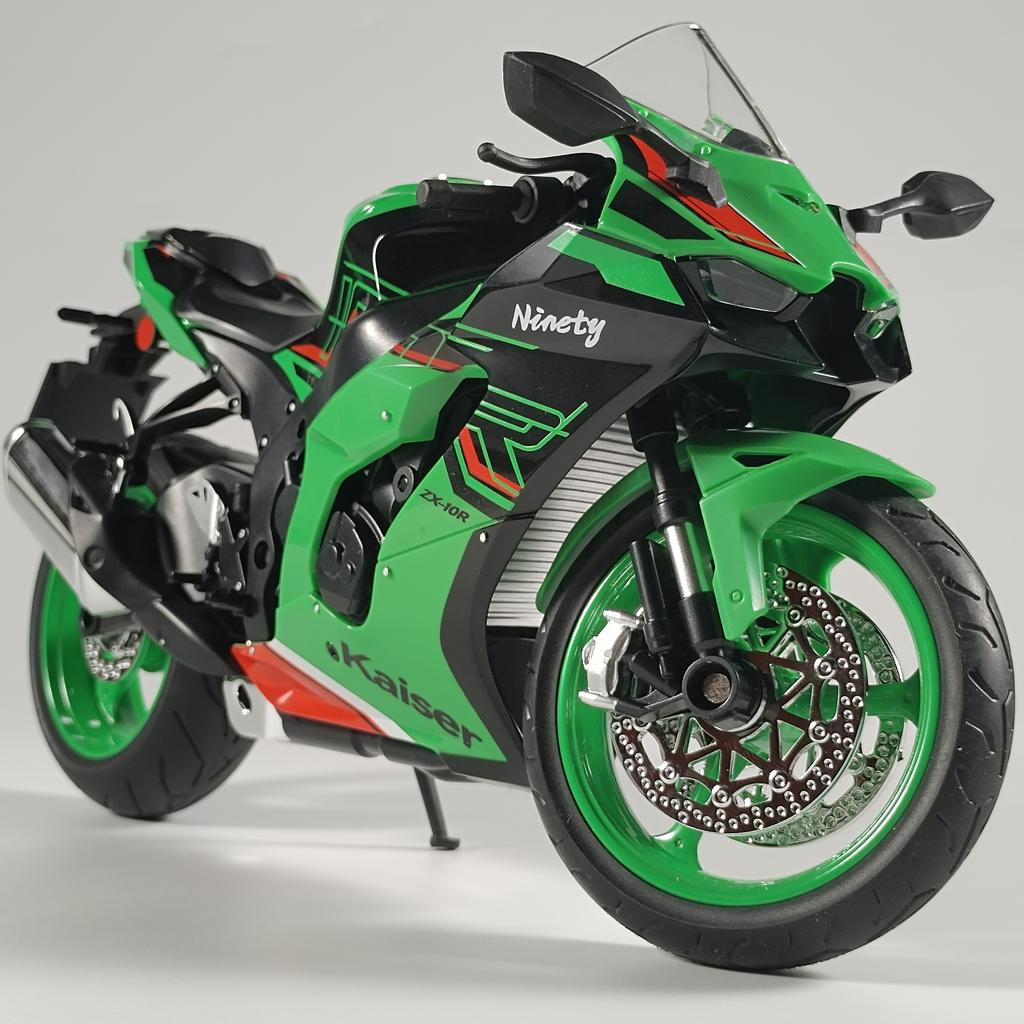 1/9 Kawasaki Ninja ZX-10R High Performance Superbike Alloy Metal Diecast Model Motorcycle Sound & Light High Simulation Collect