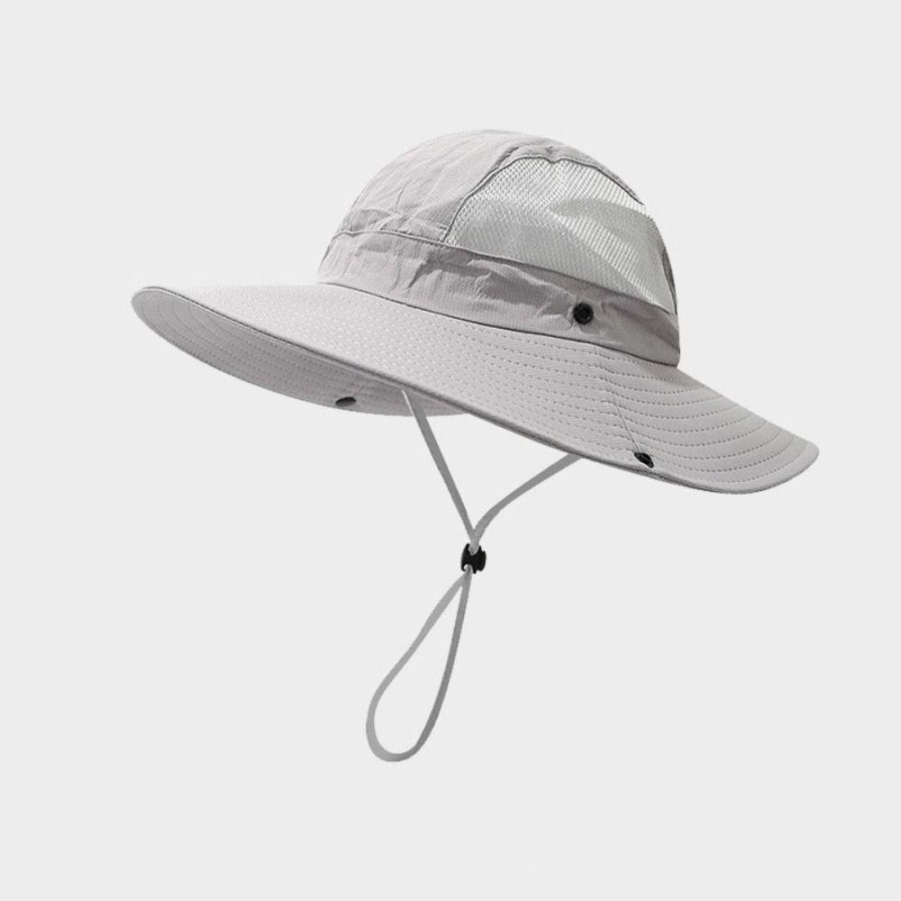 Quick-dry Folding Bucket Hat Nylon Hiking Cap Simple Men Fisherman's Hat Summer