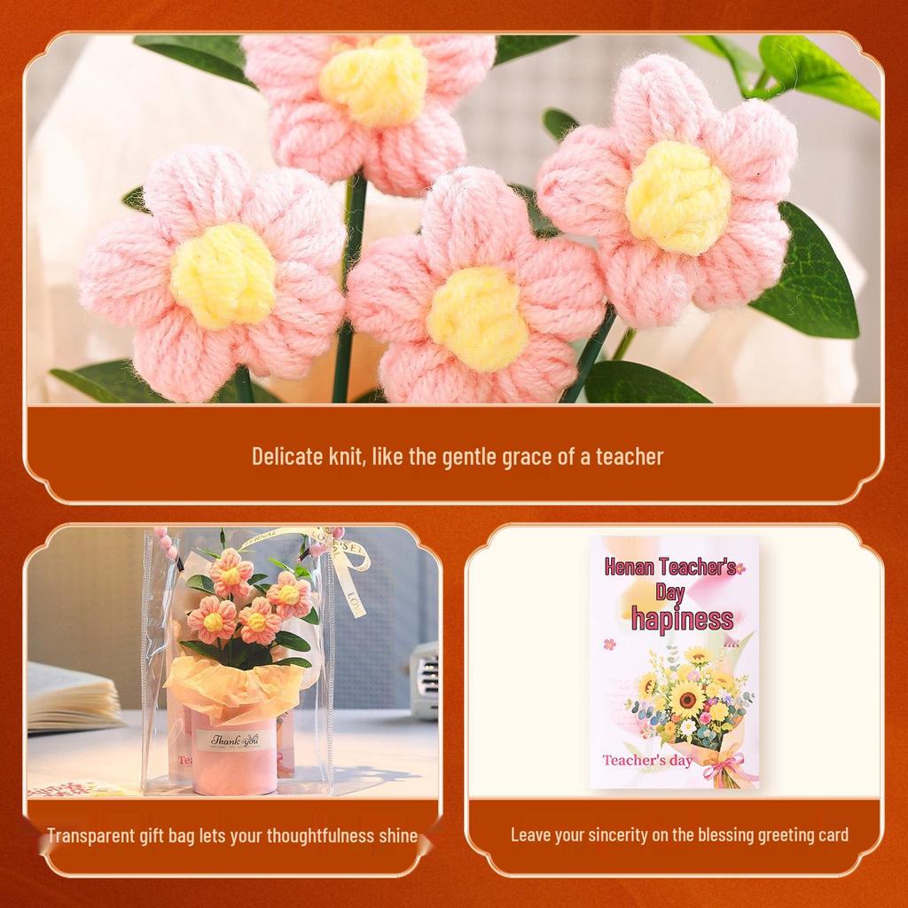Creative Sunflower Bouquet Desk Ornament - Practical Teacher's Day Gift