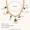 18K Gold Plated Christmas Tree Pendant with Colorful Epoxy and Santa Bell for Women
