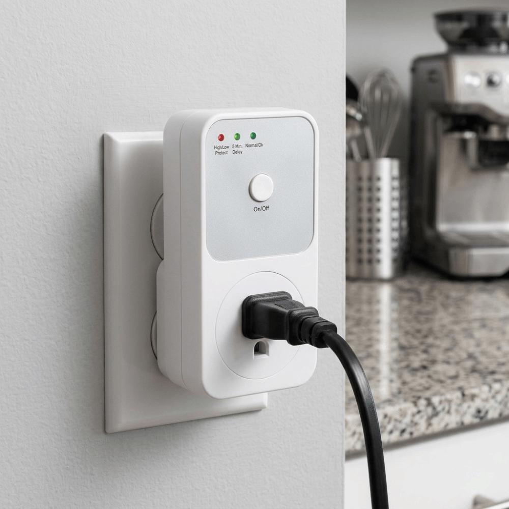 White Shell Us Standard Voltage Protector 120V Appliance Protector Tv Device Safeguard
