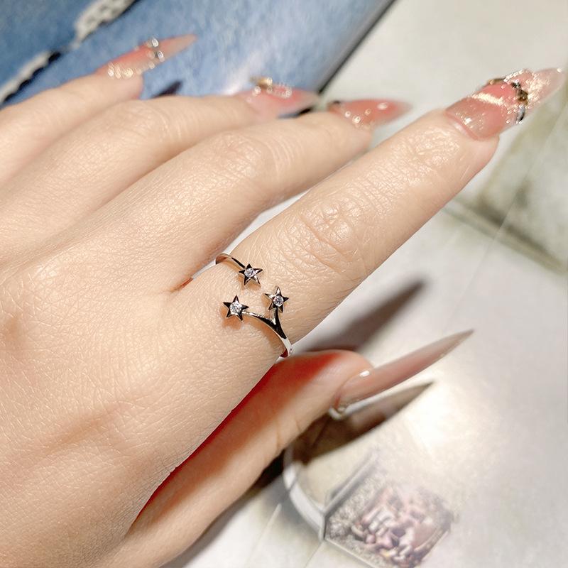 Кольцо Clear SkyINS Shining Star с регулируемым размером, женское, из стерлингового серебра S925, модное ювелирное изделие.