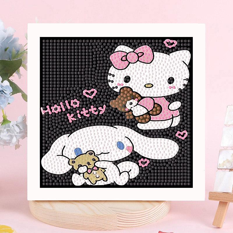 Детская алмазная мозаика Sanrio с наклейками-рамкой - Набор для самостоятельного изготовления, ручная работа, подарок