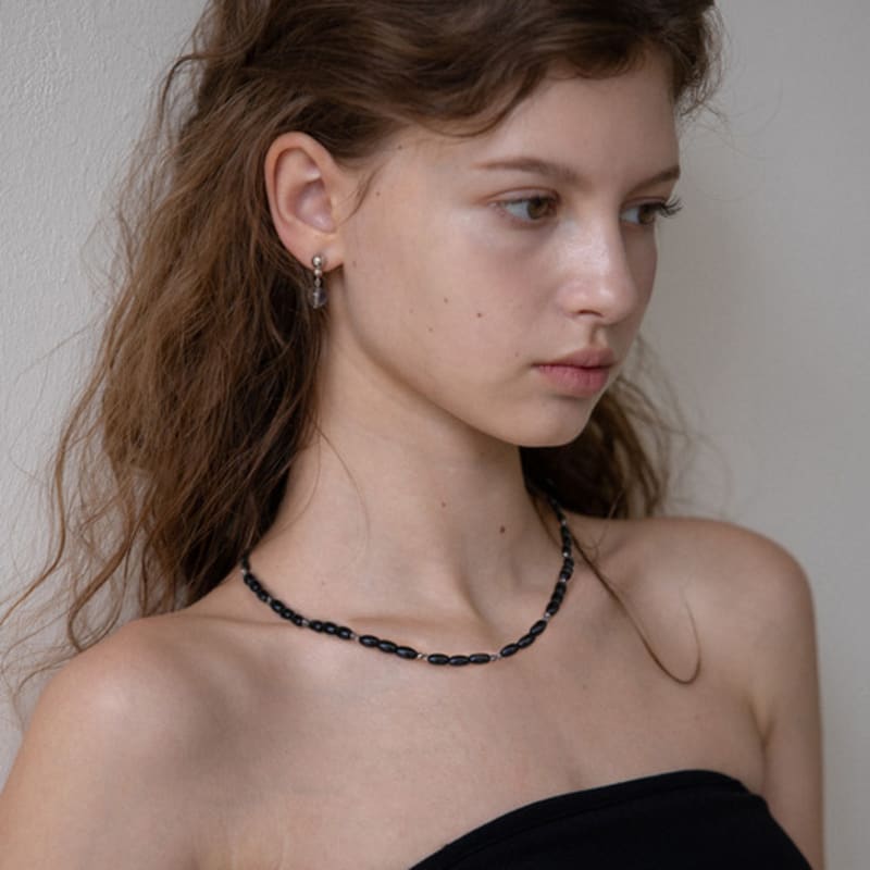 MERRYMOTIVE Oval black onyx necklace