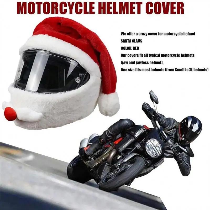 Motorcycle Helmet Cover Santa Claus Christmas Hat Funny Cute Skateboard Cycling Helmet Protection Cover Creative Gift for X-mas