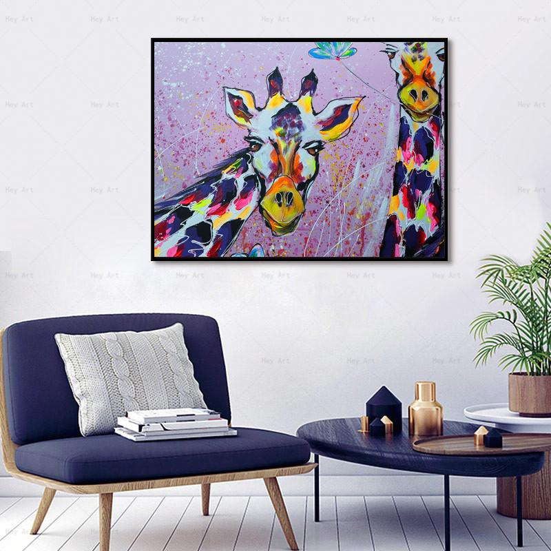 Семейные постеры с жирафами и принты, картины на холсте с животными, граффити Cuadro, настенные художественные фотографии для гостиной, домашний декор, без рамки