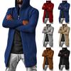 Europe And America Men's Cardigan Solid Color Hooded High Neck Sweater Coat Sweater