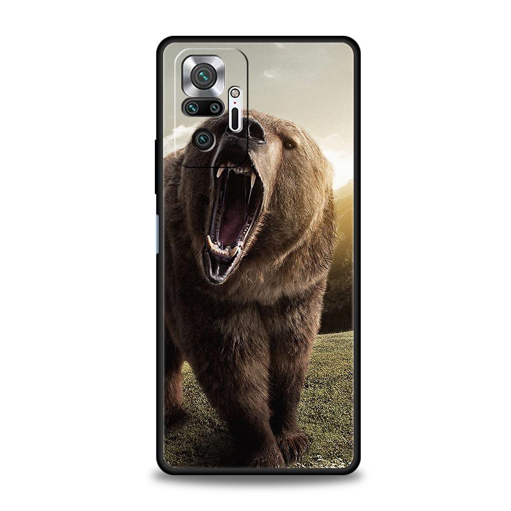 Funny Just Relax Brown Bear Luxury Phone Case For Xiaomi Redmi Note 12 11 10 Pro Plus 9S 9 8 7 9T 8T 9C 9A 5G K40 Gaming Cover