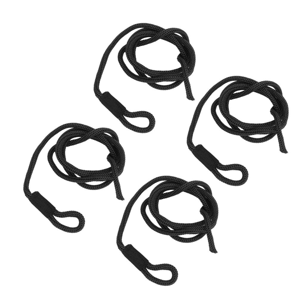 4 шт. Швартовы 1,5 м длиной Высокопрочный полиэстер Износостойкость Швартовы для лодки Морские Черные